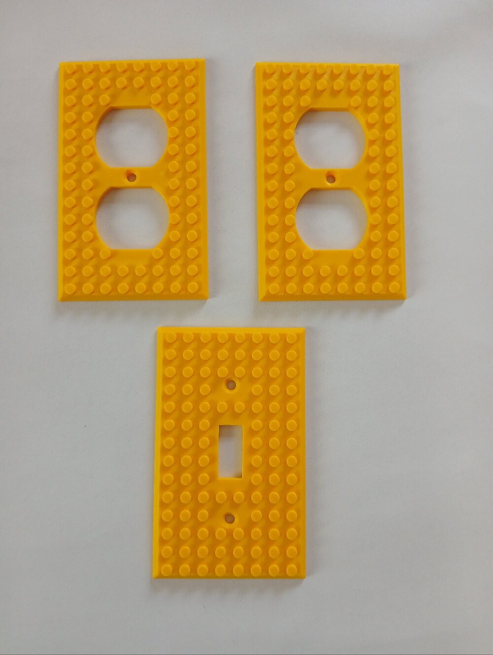 3 Piece LEGO Compatible Building Blocks Light Switch and Outlet Covers Set